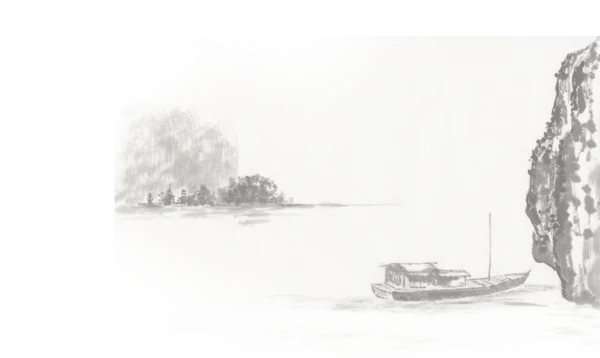 【PNG素材网-png.mixinnet.cn】水墨山水画  小船  山水