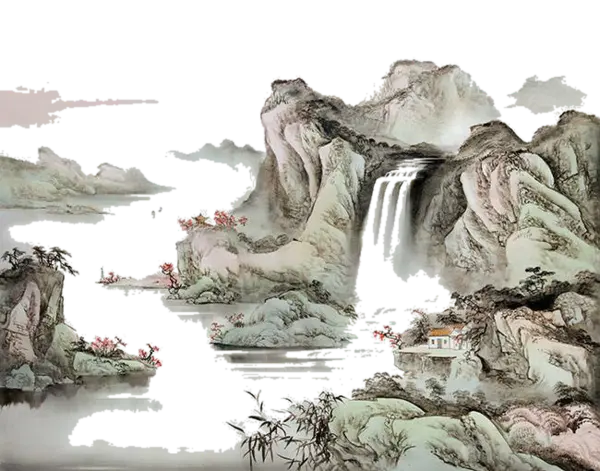 【PNG素材网-png.mixinnet.cn】水墨山水画