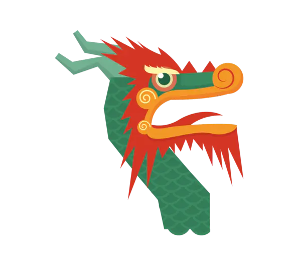 【PNG素材网-png.mixinnet.cn】二月二龙抬头卡通装饰中国龙海报