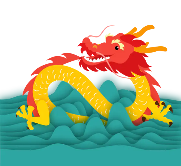 【PNG素材网-png.mixinnet.cn】黄色龙抬头龙头背景
