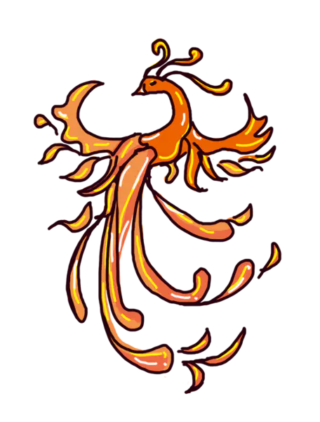 【PNG素材网-png.mixinnet.cn】带火的抽象火凤凰（547x719）