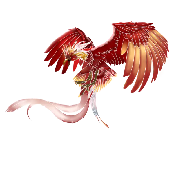 【PNG素材网-png.mixinnet.cn】带火的抽象火凤凰（3500x3500）