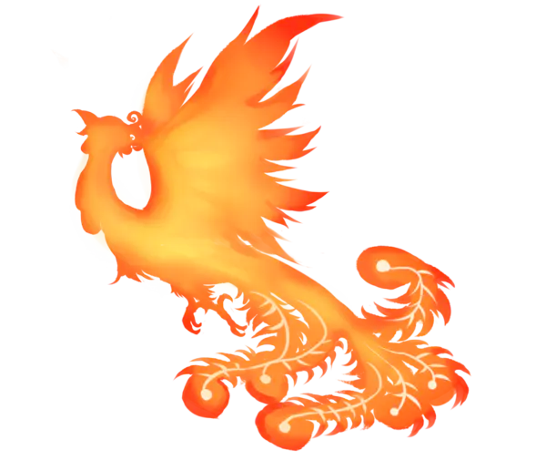 【PNG素材网-png.mixinnet.cn】带火的抽象火凤凰（3800x3200）