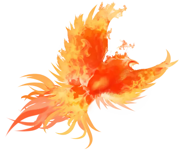 【PNG素材网-png.mixinnet.cn】带火的抽象火凤凰（3800x3200）