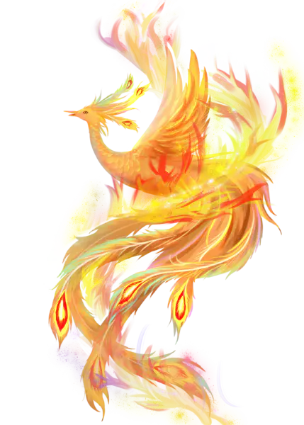 【PNG素材网-png.mixinnet.cn】带火的抽象火凤凰（2000x2800）