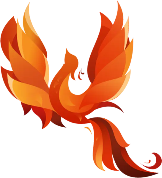 【PNG素材网-png.mixinnet.cn】带火的抽象火凤凰（570x627）