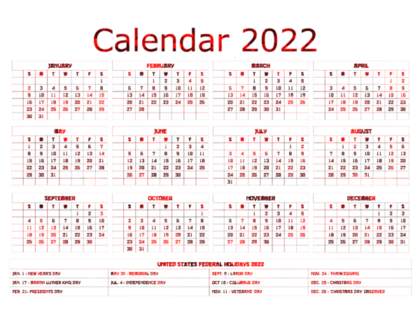 【PNG素材网-png.mixinnet.cn】2022日历