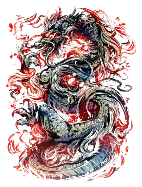 【PNG素材网-png.mixinnet.cn】564x740水墨龙龙纹PNG素材