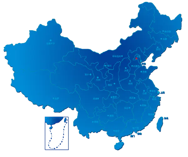 【PNG素材网-png.mixinnet.cn】蓝色中国地图