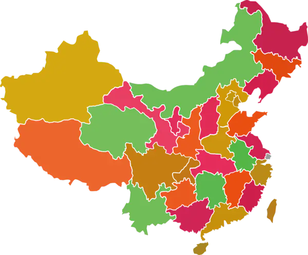 【PNG素材网-png.mixinnet.cn】色块中国地图