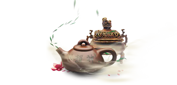 【PNG素材网-png.mixinnet.cn】茶香飘飘茶壶茶文化免抠图