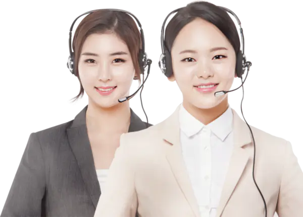 【PNG素材网-png.mixinnet.cn】两个美女话务员电话客服