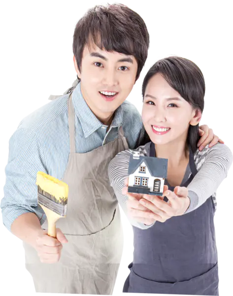 【PNG素材网-png.mixinnet.cn】装修房子的小两口