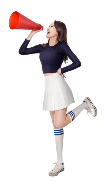 【PNG素材网-png.mixinnet.cn】美女喇叭喊话