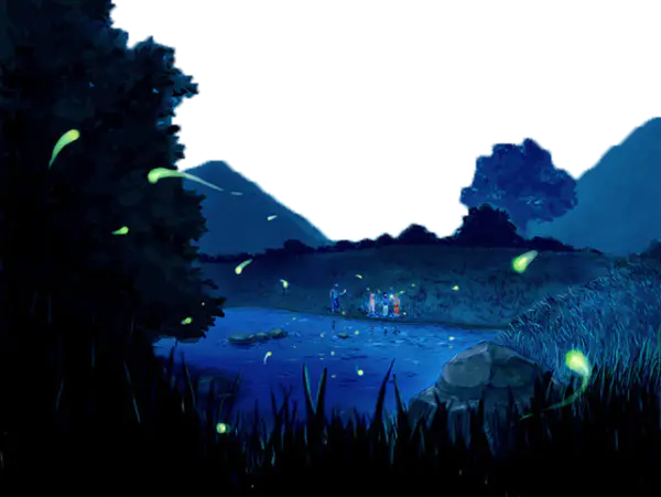 【PNG素材网-png.mixinnet.cn】萤火虫的夜图片