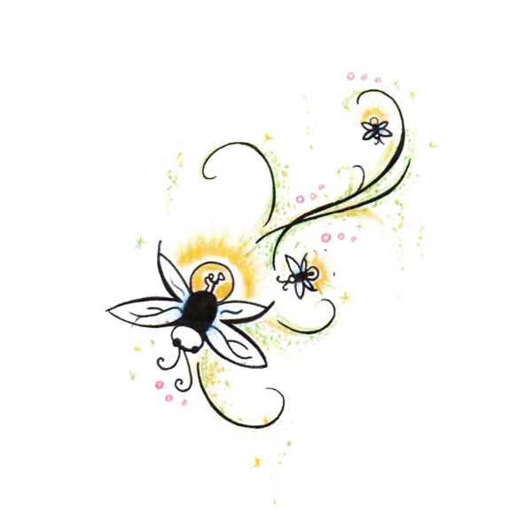 【PNG素材网-png.mixinnet.cn】卡通萤火虫花纹图片
