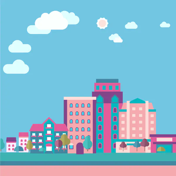 【PNG素材网-png.mixinnet.cn】扁平化 矢量 学校背景背景