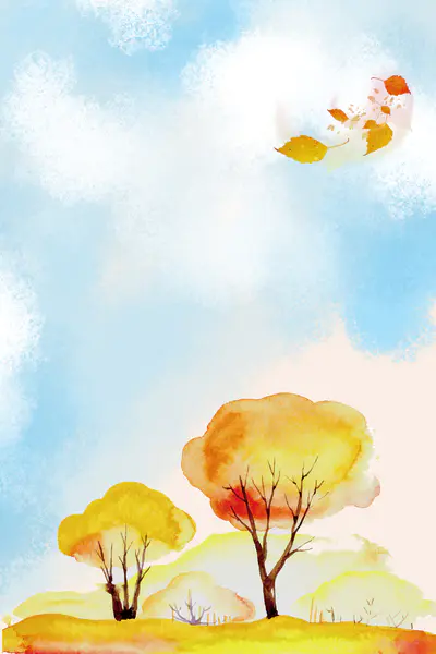 【PNG素材网-png.mixinnet.cn】手绘白露节气背景清新背景