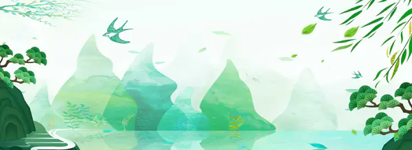 【PNG素材网-png.mixinnet.cn】春天春分清明背景banner背景