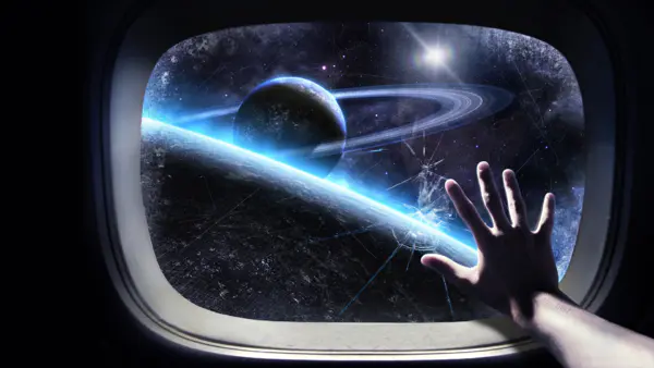 【PNG素材网-png.mixinnet.cn】太空船看行星背景
