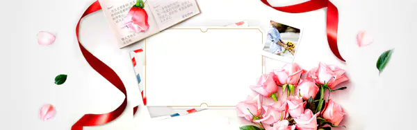 【觅图网-pic.51mitu.com】手绘粉色玫瑰花38女人节banner[1920x600]