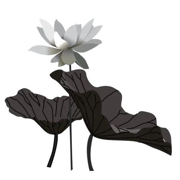 【PNG素材网-png.mixinnet.cn】中国风水墨荷花(1195x573）