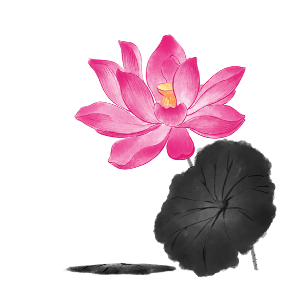 【PNG素材网-png.mixinnet.cn】中国风水墨荷花(3000x2000）