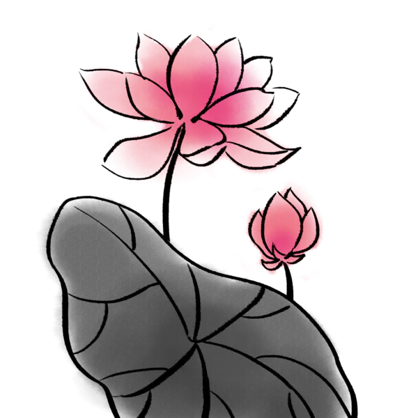 【PNG素材网-png.mixinnet.cn】中国风水墨荷花(2000x2000）