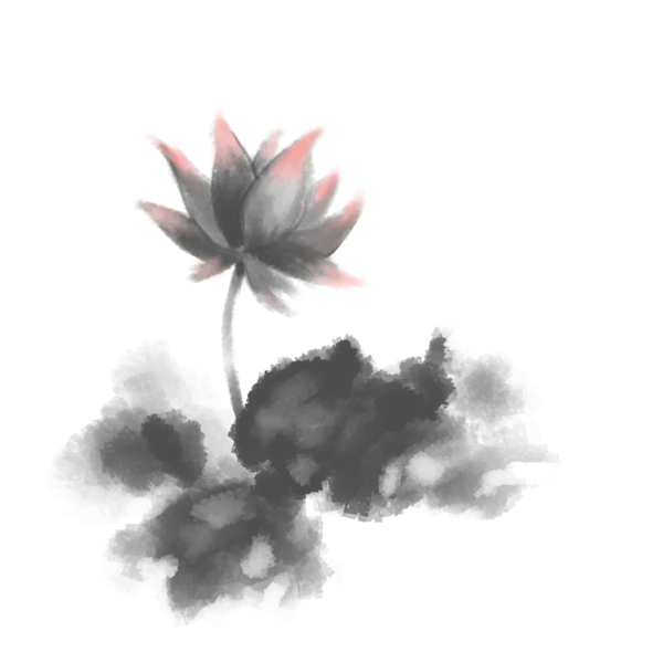 【PNG素材网-png.mixinnet.cn】中国风水墨荷花(3000x2000）