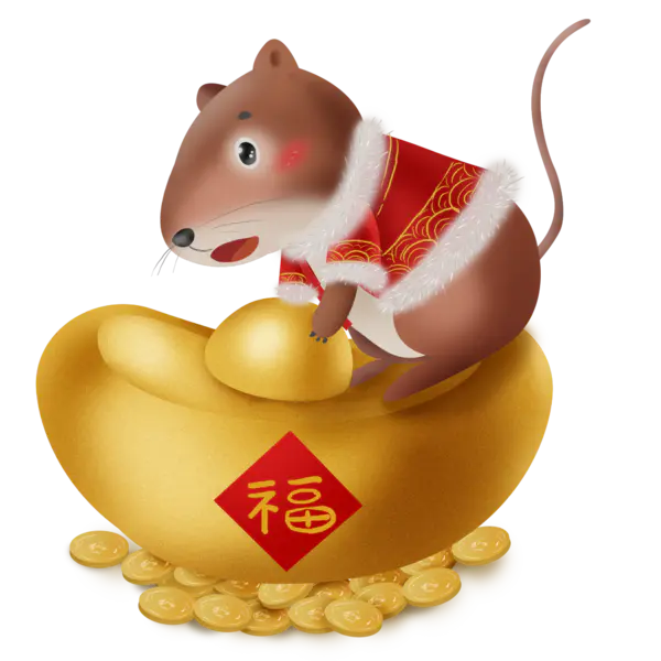 【PNG素材网-png.mixinnet.cn】2020年春节喜庆鼠年老鼠卡通可爱老鼠PNG免扣素材
