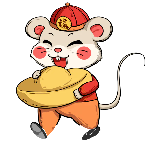 【PNG素材网-png.mixinnet.cn】2020年春节喜庆鼠年老鼠卡通可爱老鼠PNG免扣素材