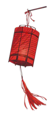 【PNG素材网-png.mixinnet.cn】木棍挑着传统的大红灯笼免抠图