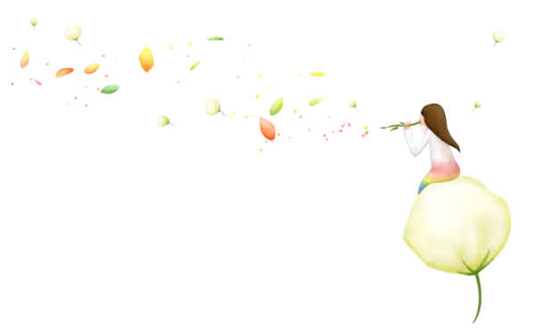 【PNG素材网-png.mixinnet.cn】坐在花朵上撒花瓣的女孩(4500x2800)