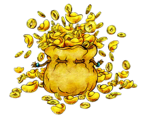 【PNG素材网-png.mixinnet.cn】手绘金元财宝