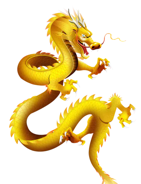 【PNG素材网-png.mixinnet.cn】金黄色龙抬头龙图案