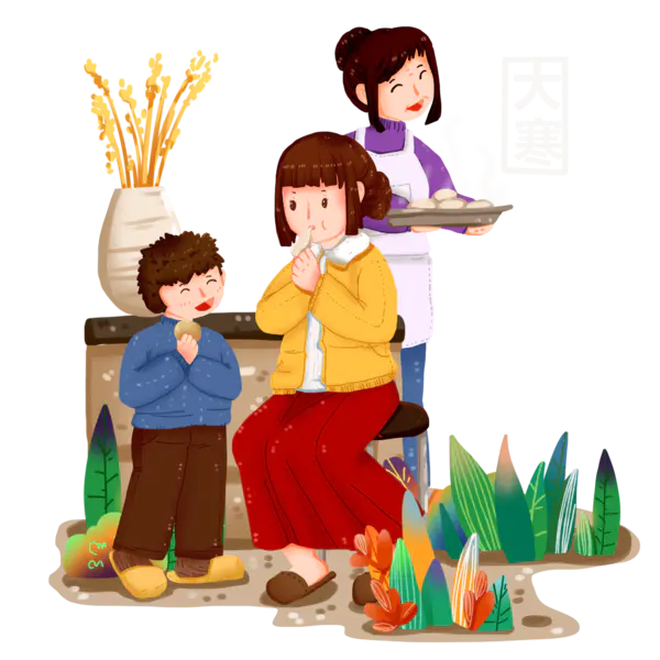 【PNG素材网-png.mixinnet.cn】24节气之免抠冬季大寒插画[2000x2000]