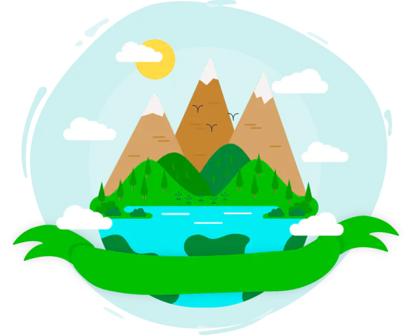 【觅图网-pic.51mitu.com】扁平化清新山水风景