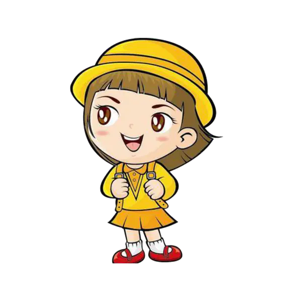 【PNG素材网-png.mixinnet.cn】心情愉悦的背包小女孩