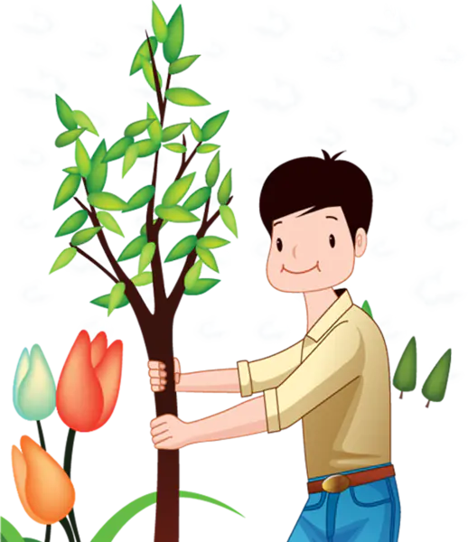 【PNG素材网-png.mixinnet.cn】小哥哥扶树苗植树节