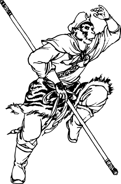 【PNG素材网-png.mixinnet.cn】手绘孙悟空