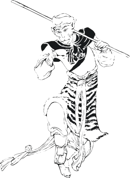 【PNG素材网-png.mixinnet.cn】素描孙悟空