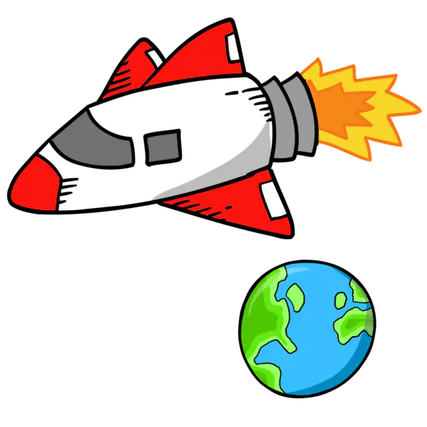 【觅图网-pic.51mitu.com】世界航空日卡通宇宙飞船素材