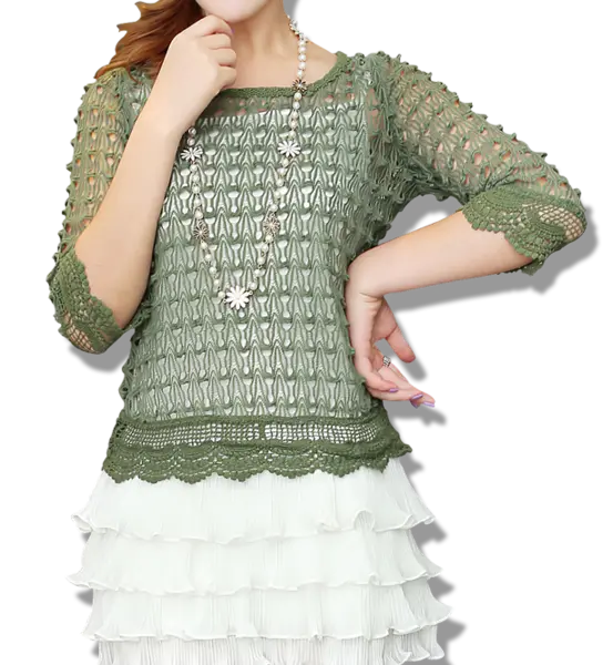 【PNG素材网-png.mixinnet.cn】美女模特绿衣服