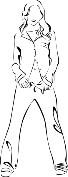 【觅图网-pic.51mitu.com】矢量手绘线描时尚美女模特