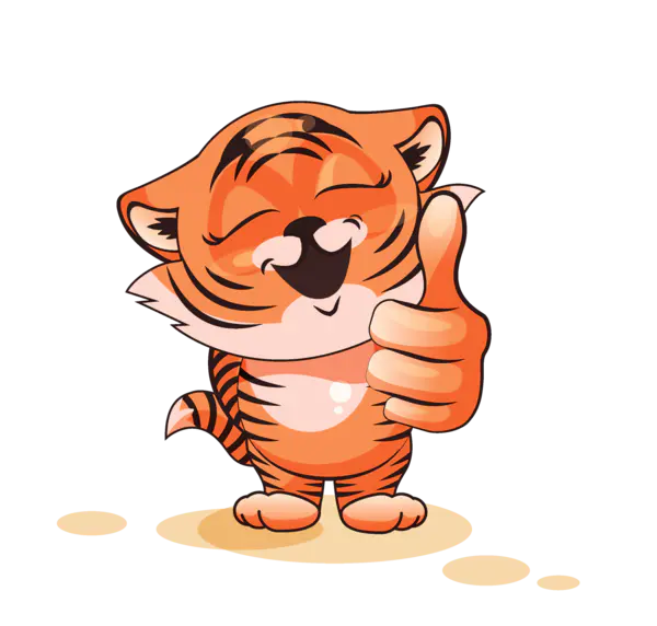 【PNG素材网-png.mixinnet.cn】伸大拇指的卡通小老虎