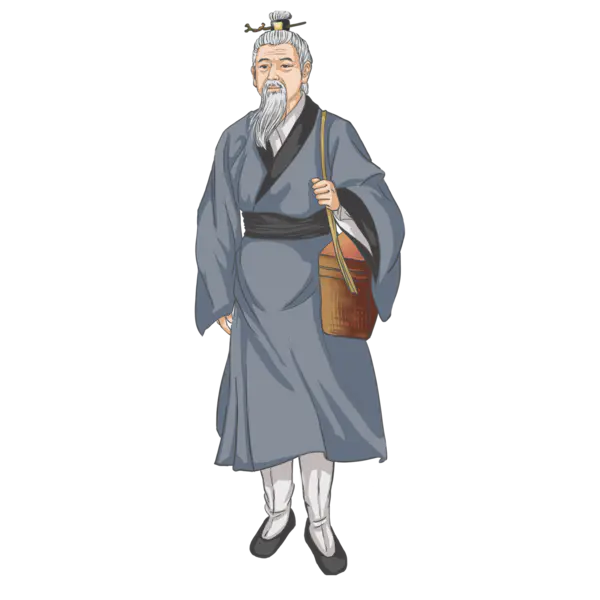 【PNG素材网-png.mixinnet.cn】手绘中医医生人物古代名医采药中医文化PNG高清透明[3000x3000]