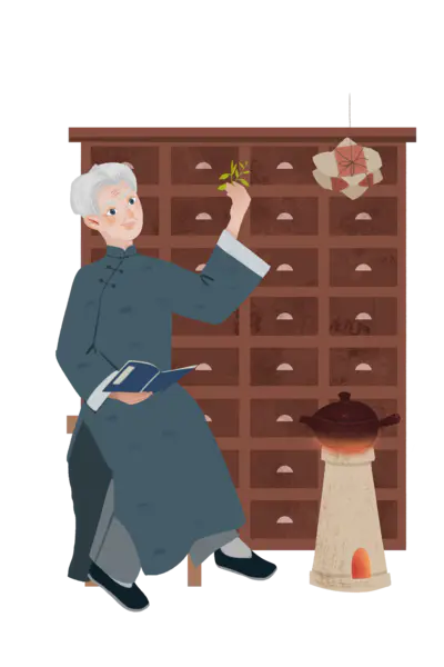 【PNG素材网-png.mixinnet.cn】手绘中医医生人物古代名医采药中医文化PNG高清透明[3000x4500]