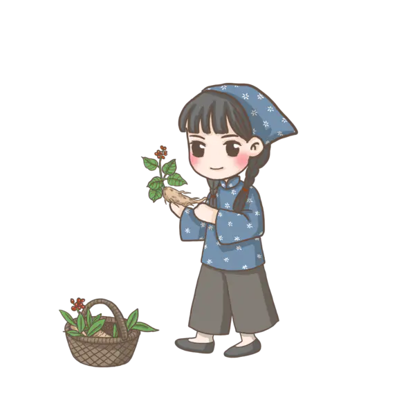 【PNG素材网-png.mixinnet.cn】手绘中医医生人物古代名医采药中医文化PNG高清透明[2000x2000]