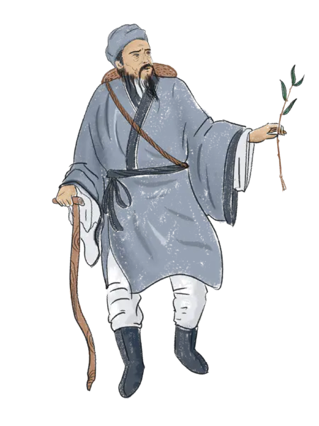 【PNG素材网-png.mixinnet.cn】手绘中医医生人物古代名医采药中医文化PNG高清透明[2048x2732]