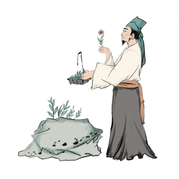 【觅图网-pic.51mitu.com】手绘中医医生人物古代名医采药中医文化PNG高清透明[2000x2000]
